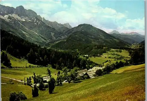 49609 - Kärnten - Tal von Zell , Koschuta , Karawanken , Sele in Kosuta , Panorama - gelaufen 1980