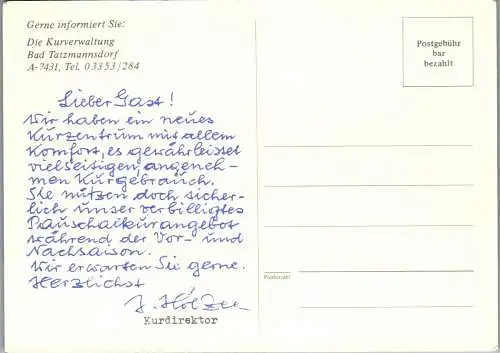 49619 - Burgenland - Bad Tatzmannsdorf , Heilbad - nicht gelaufen