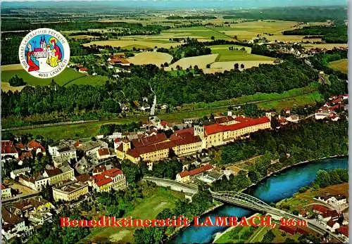 49644 - Oberösterreich - Lambach , Benediktinerstift , Panorama - gelaufen