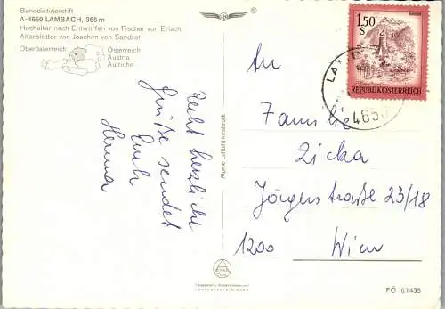 49644 - Oberösterreich - Lambach , Benediktinerstift , Panorama - gelaufen