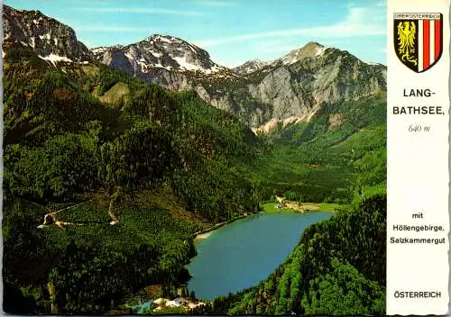 49645 - Oberösterreich - Ebensee , Langbathsee mit Höllengebirge , Panorama - gelaufen