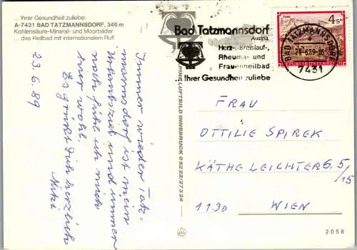 49648 - Burgenland - Bad Tatzmannsdorf , Mehrbildkarte - gelaufen 1989