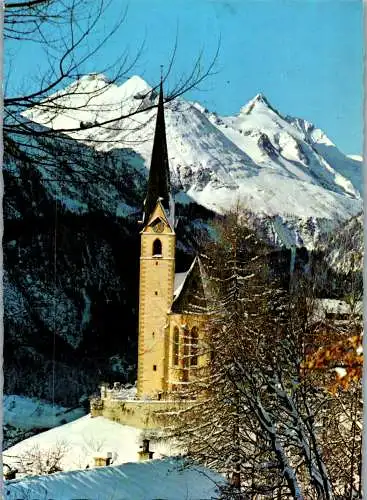 49669 - Kärnten - Heiligenblut , Wallfahrtskirche gegen Großglockner - gelaufen 1982