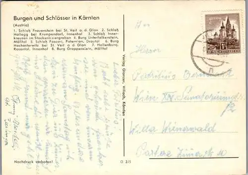 49688 - Kärnten - Burgen und Schlösser , Mehrbildkarte - gelaufen