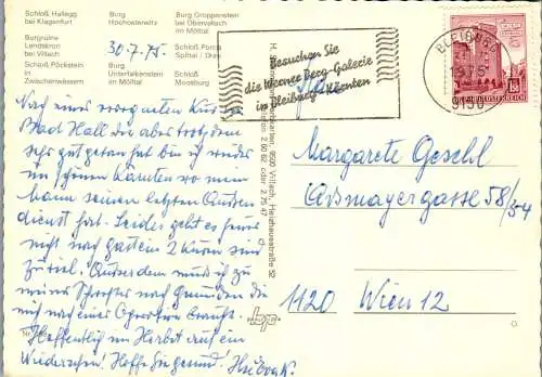 49691 - Kärnten - Burgen und Schlösser , Mehrbildkarte - gelaufen 1975