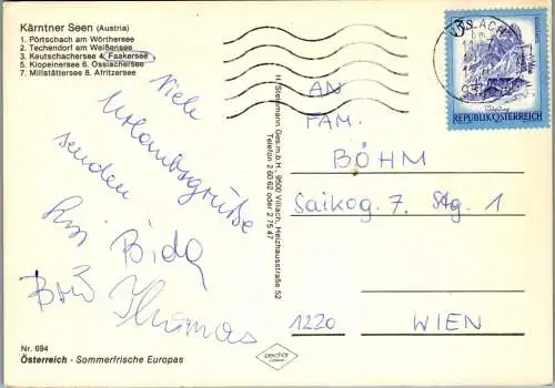 49693 - Kärnten - Seen , Mehrbildkarte - gelaufen