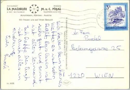 49703 - Kärnten - Arnoldstein , Seltschach , Restaurant La Malinche , M. u. C. Pikal - gelaufen 1983