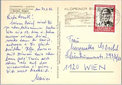 49729 - Kärnten - Klopeinersee , Seelach , Klopein , Nochgebirge , Panorama - gelaufen 1986