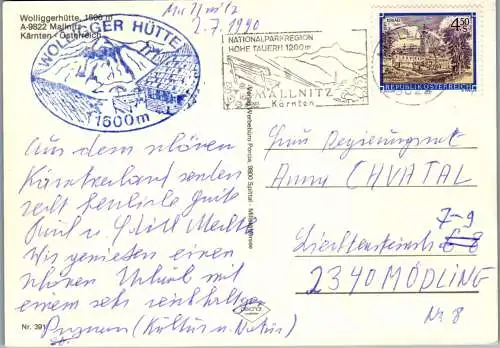 49735 - Kärnten - Mallnitz , Wolliggerhütte , Polinik , Schneestellkopf , Strieden , Lonzahöhe - gelaufen 1990