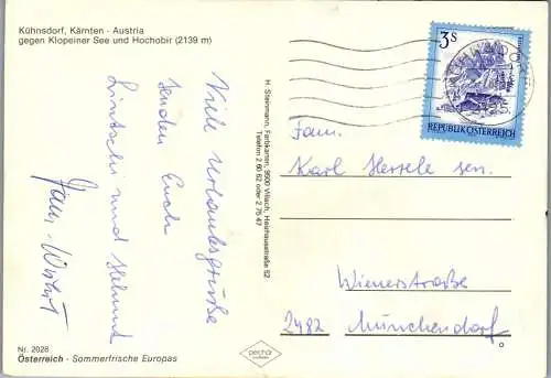 49737 - Kärnten - Kühnsdorf , gegen Klopeinersee und Hochobir - gelaufen 1976