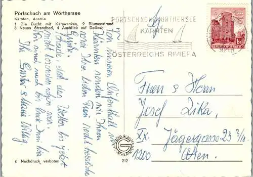 49747 - Kärnten - Pörtschach , Wörthersee , Mehrbildkarte - gelaufen