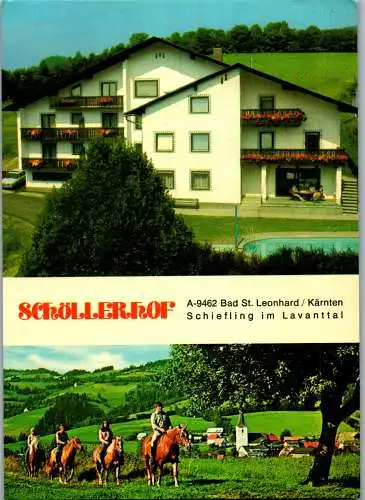 49767 - Kärnten - Schiefling , Bad St. Leonhard , Gasthof Schöller , Fam. Steinkellner , Schöllerhof - gelaufen 1980