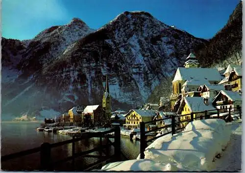 49786 - Oberösterreich - Hallstatt , im Winter , Winterlandschaft - gelaufen 1977