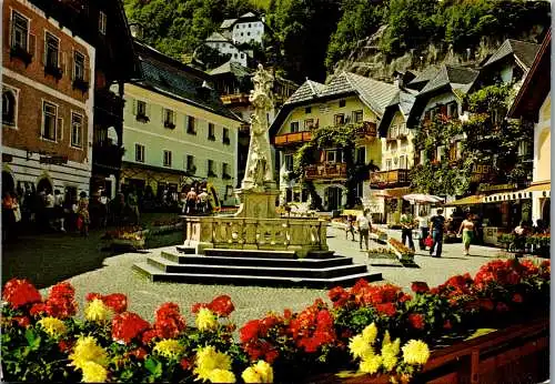 49787 - Oberösterreich - Hallstatt , Marktplatz  - gelaufen 1982