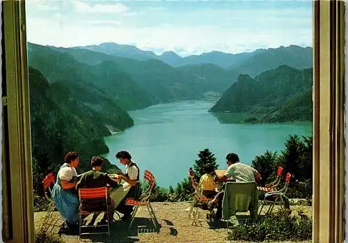 49791 - Oberösterreich - Gmunden , am Traunsee, Blick vom Grünberg auf den Traunsee mit Dachstein - gel. 1980