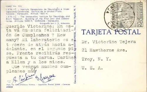 49802 - Venezuela - Caracas , Institute for Neurology and Brain Research - gelaufen 1959