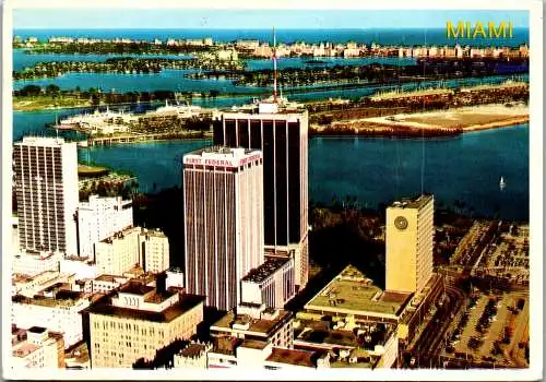 49862 - USA - Miami , Florida , Skyline , Biscayne Bay - gelaufen 1983