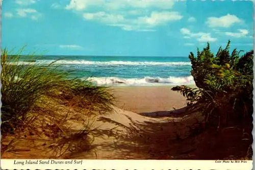 49874 - USA - Long Island , New York , Sand Dunes and Surf - gelaufen 1974