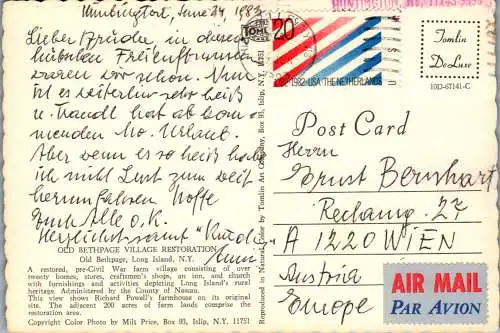 49879 - USA - Long Island , New York , Old Bethpage village restoration - gelaufen 1983