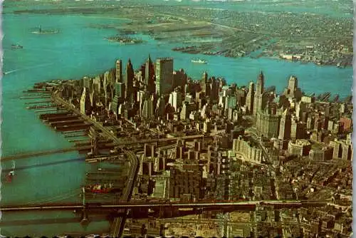 49918 - USA - New York City , Lower Manhatten Skyline - gelaufen 1975