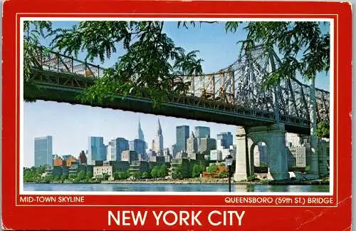 49947 - USA - New York City , Skyline , Queensboro Bridge - gelaufen 1990