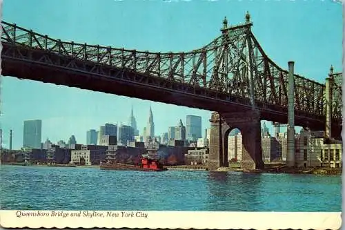 49952 - USA - New York City , Queensboro Bridge and Skyline - gelaufen 1971