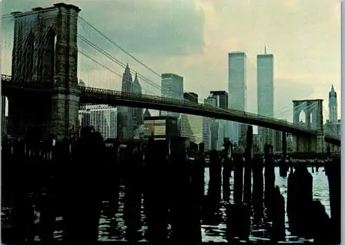 49955 - USA - New York City , Brooklyn Bridge and Worlsd Trade Center - nicht gelaufen 1981