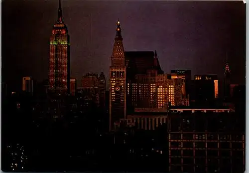 49960 - USA - New York City , Empire State Building , Metropolitan Life and Chrysler Building at Dusk - n. gelaufen 1981