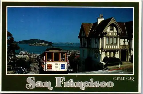 49981 - USA - San Francisco , California , Cable Car with Bay and Alcatraz - gelaufen 1990