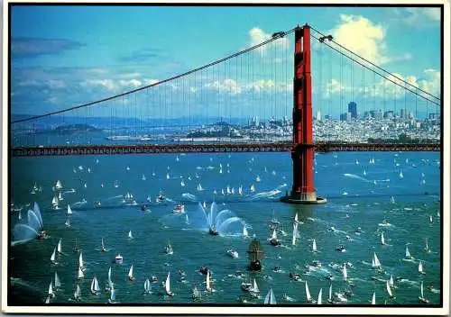 49985 - USA - San Francisco , View , Bridge , Boat - gelaufen 1983