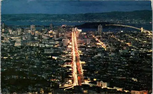 49989 - USA - San Francisco , at Night , City , View - gelaufen 1973