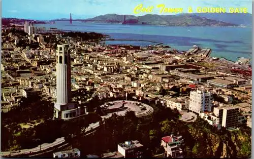 49992 - USA - San Francisco , Coit Tower , Golden Gate Bridge - nicht gelaufen