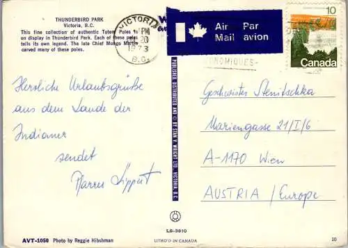 50012 - Canada - Victoria , Thunderbird Park , B. C. - gelaufen 1973