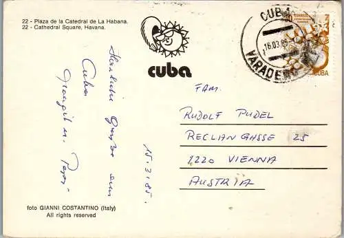 50020 - Cuba - Havana , Kuba , Habana , Plaza de la Cathedral de la Habana - gelaufen 1985