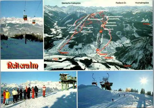 50044 - Steiermark - Pichl Mandling , Reiteralm , Skipiste , Mehrbildkarte - gelaufen