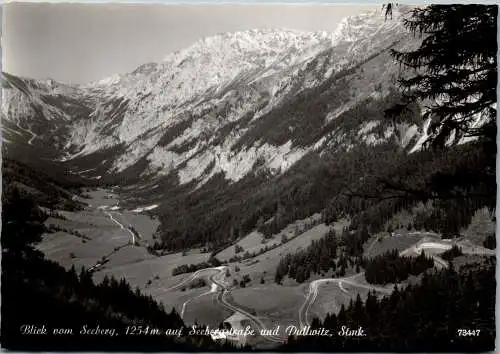 50087 - Steiermark - Dullwitz , Blick vom Seeberg auf Seebergstraße und Dullwitz - gelaufen 1963