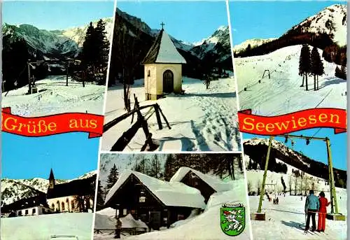 50090 - Steiermark - Seewiesen , Seeberg , Winter , Mehrbildkarte - gelaufen 1976