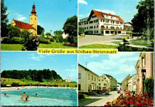 50103 - Steiermark - Söchau , Schwimmbad , Freibad , Oststeirischer Hof , Mehrbildkarte - gelaufen 1971