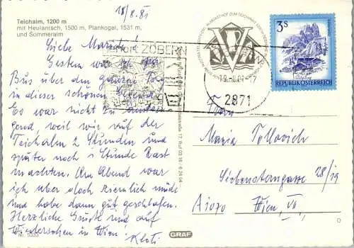 50107 - Steiermark - Teichalm , mit Heulantsch , Plankogel u. Sommeralm - gelaufen 1981