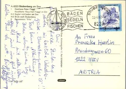 50137 - Steiermark - Stubenberg , am See , Gasthof Peter Flaggl , Seepension Erla , Mehrbildkarte - gelaufen 1982