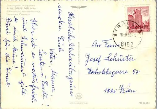 50158 - Steiermark - Strallegg , Panorama , l. beschädigt - gelaufen 1969