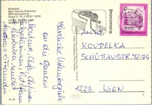 50177 - Steiermark - Schladming , Moserhof , Bes. Familie Erlbacher - gelaufen 1980