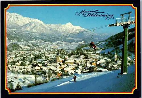 50181 - Steiermark - Schladming , Panorama im Winter , Ski - gelaufen 1984