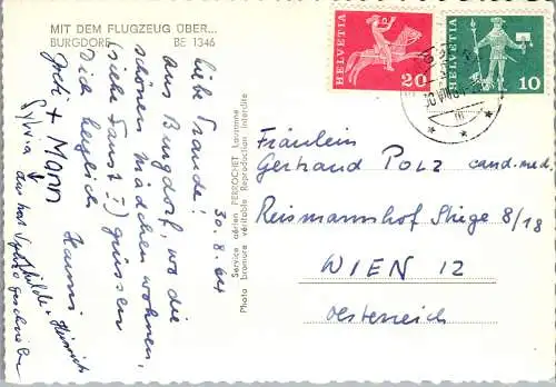 50186 - Schweiz - Burgdorf , Panorama - gelaufen 1964