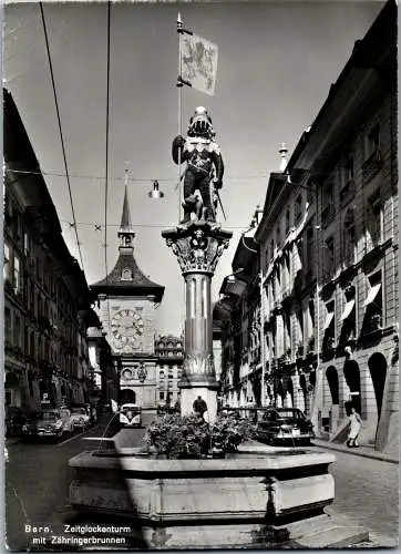 50195 - Schweiz - Bern , Zeitglockenturm mit Zähringerbrunnen - gelaufen 1968