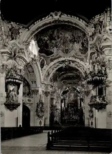 50203 - Schweiz - Einsiedeln , Stiftskirche Maria Einsiedeln , Mittelschiff - nicht gelaufen