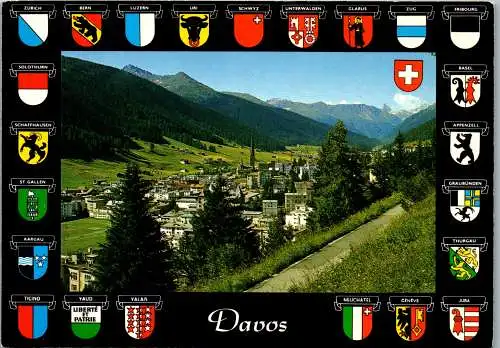 50204 - Schweiz - Davos , Höhenweg , Blick gegen Tinzenhorn - gelaufen