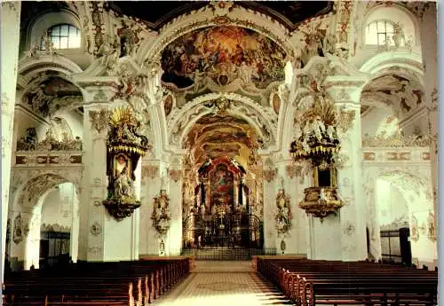 50209 - Schweiz - Einsiedeln , Inneres der Klosterkirche - gelaufen 1971