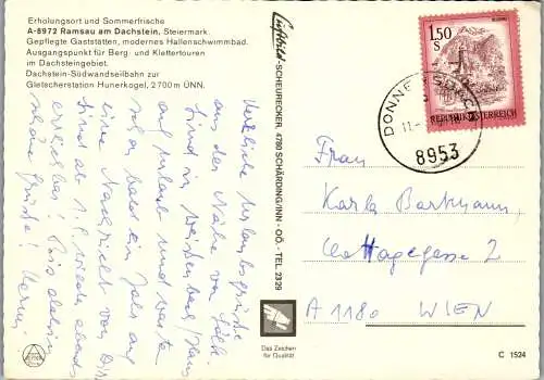 50238 - Steiermark - Ramsau , Dachstein , Ortspartie , VW Bus - gelaufen