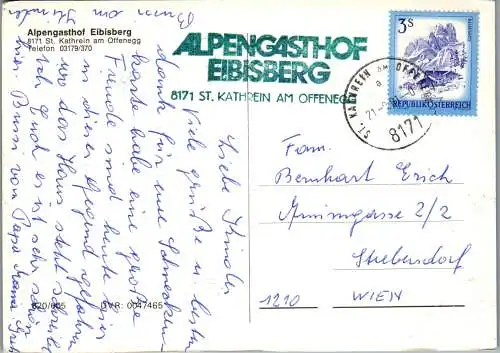 50244 - Steiermark - St. Kathrein am Offenegg , Gasthof Eibisberg - gelaufen 1981
